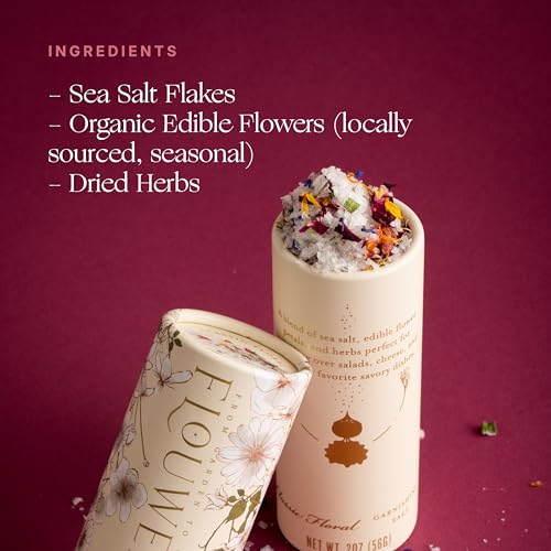 Flouwer Co Sal decorativa con flores comestibles, 2 oz miniatura 3