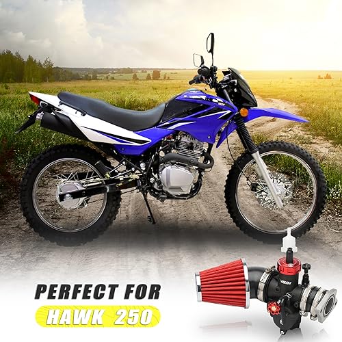 Image of NIBBI PE30 Carburetot for Hawk 250 Dirt Bike, with Air Filter Intake Manifold Connector, Hawk250 Carb upgrade Performance Enhancement