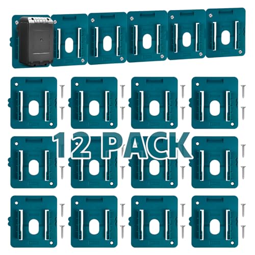 12 Stücke Batteriehalter Für Makita 18V Akku Akkuhalter Wandhalterung Geeignet für BL1860 BL1850 BL1840 BL1830 (mit 24 Schrauben Keine Batterie)