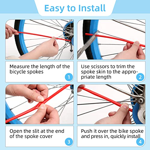 image for PPXIONG White Spoke Skins Covers: 8-21 inch Rims Protector & Decoratio