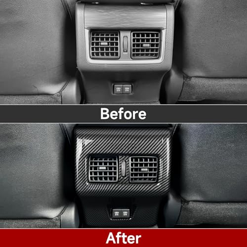 Image of Car Rear Row AC Frame Cover Sticker Carbon Style ABS Decal Trim Compatible with Toyota Camry XV70 XV80 2018-2026 Interior Accessories