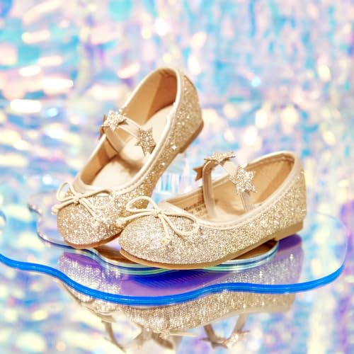 Image of GINFIVE Toddler Girls Dress Shoes Little Girls Mary Janes Ballerina Flats Shoes Toddler