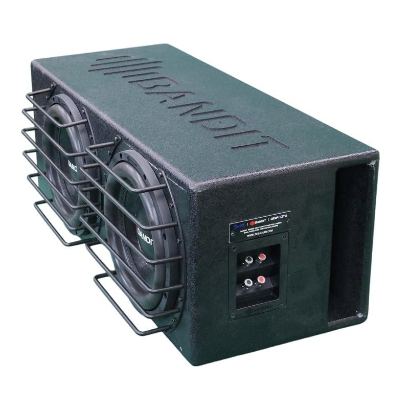 DEEJAY LED BANDIT2X10 Despacito Dual Two 10-inch Subwoofers in A Box Cabinet 1500 Wrms 3000 Watts Peak with Grill Guard and Two Voice Coils 2 ohms Each