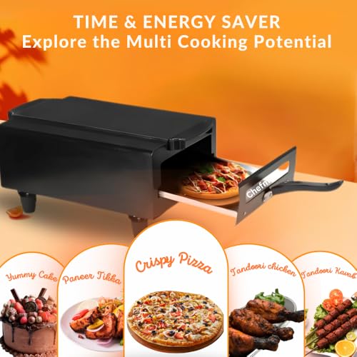 Image of Chefman Electric Tandoor 16-Inch Portable Pizza Oven for Baking, Roasting, Grilling & BBQ Fast & Healthy Cooking for Families | Ideal for Homemade Pizzas & Barbecue Fitted With Stainless Steel Element