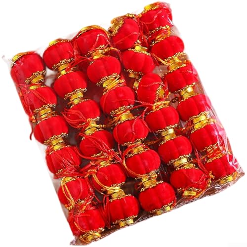 Faroles flocados rojos, 30 piezas, decoraciones de Año Nuevo chino para colgar al aire libre e interior, decoración de fiestas, resistentes a la intemperie y a la decoloración (4#30)
