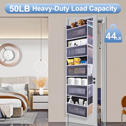 ANHUXINLEI-Hanging-Bathroom-Organizer-Bedroom-Nursery-Anti-Tilt-44-lb-5-Large-Pockets-and-5-Mesh-Side-Pockets-add-Sturdy-Anti-Tilt-Door-Storage-for-Bedrooms-Bathrooms-Pantries-and-Nurseries