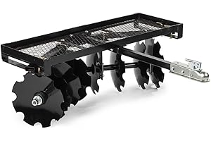 4-Ft Notched Disc Plow Attachment - Ideal for UTV and ATV Lawn Utility Vehicles