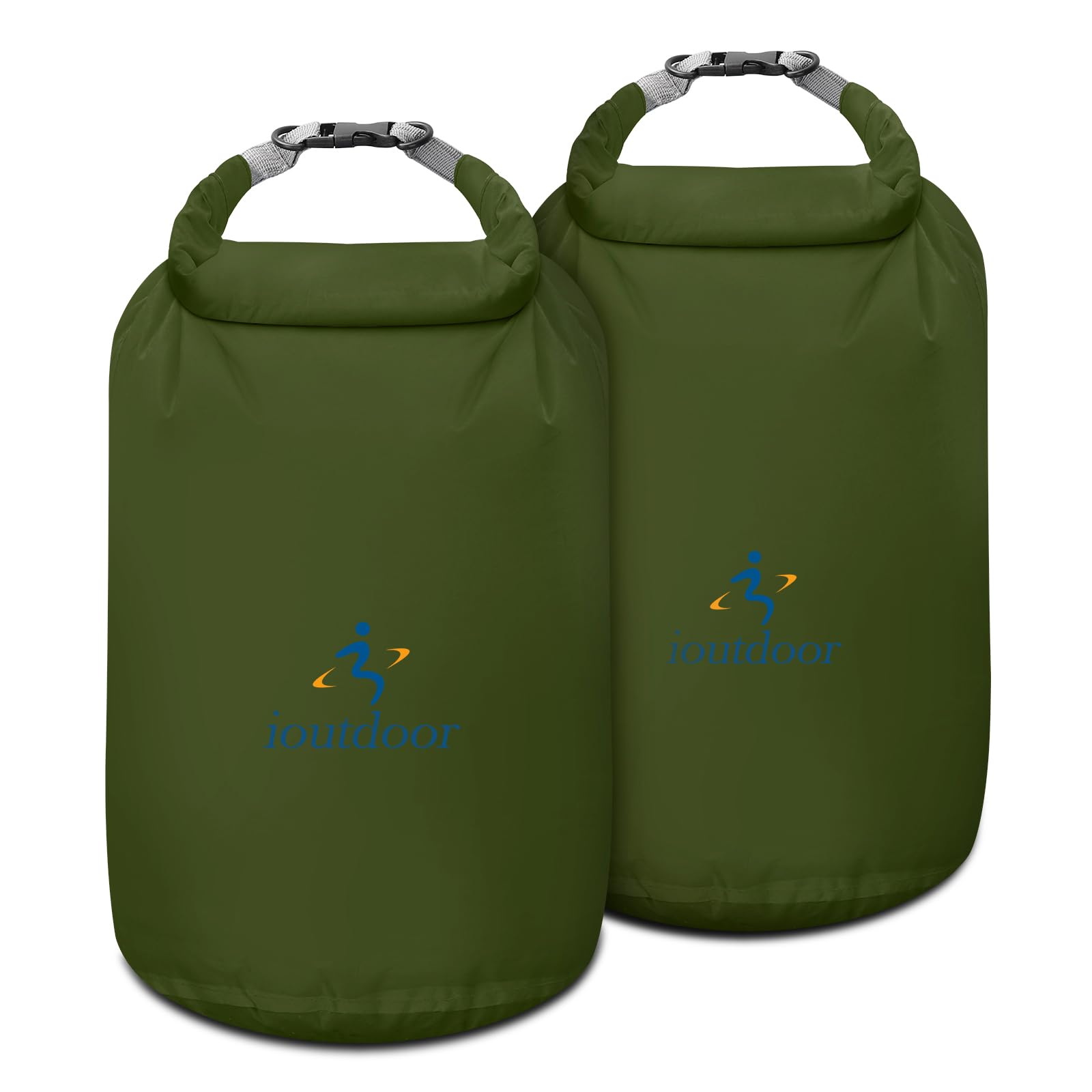 ioutdoor Dry Bag Set,2L/5L/10L/20L Waterproof Dry Bags Lightweight Dry Sacks Set Waterproof Canoe Bags for Rafting Hiking Camping Travel Fishing Boating(Army Green 5L+10L)