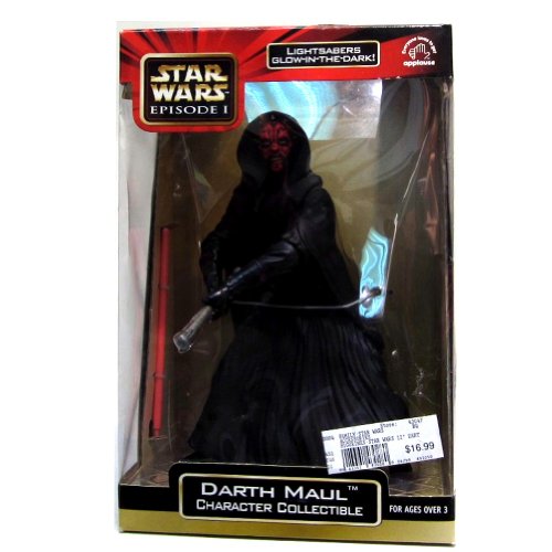 Star Wars Darth Maul personaje coleccionable con sable de luz brillante en la oscuridad