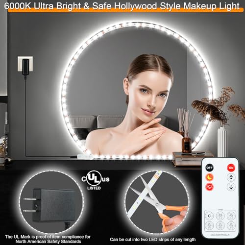 Tira flexible LED de 13 pies para espejo con luz de día 6000K miniatura 2