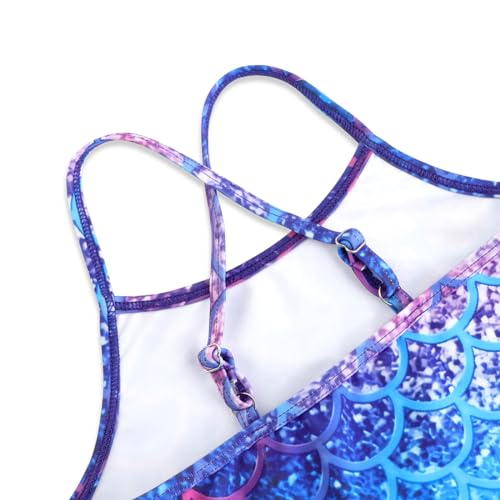 Image of Girls Swimsuit One Piece Bathing Suit with Adjustable Straps Cute Little Kids Swimming Suits Beach Swimwear 4T-12