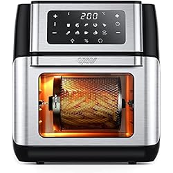 Innsky Freidora sin Aceite 10L, 1500W Freidora Aire con 10 Programas, Air Fryer con 6 Accesorios, Horno Aire Caliente, Deshidratar, Pantalla LED Táctil, Temporizador, con Recetas