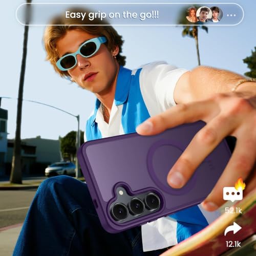 Image of AIBEX Back Cover for Samsung Galaxy S25 Plus| Slim Case with Wireless Charging Support | Anti-Scratch, Shockproof, Anti-Fingerprint & Lightweight Military-Grade Protective Cover - Purple