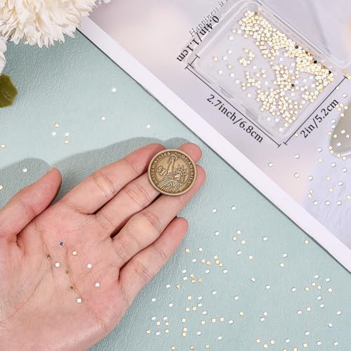 Image of Beebeecraft 1 Box 500Pcs 24K Gold & 999 Fine Sterling Silver Plated Brass Solder for Jewelry Making 2 x 2mm Easy Welding Soldering Precut Chips Tiny Square Low Temp for Jewelry Making Repair