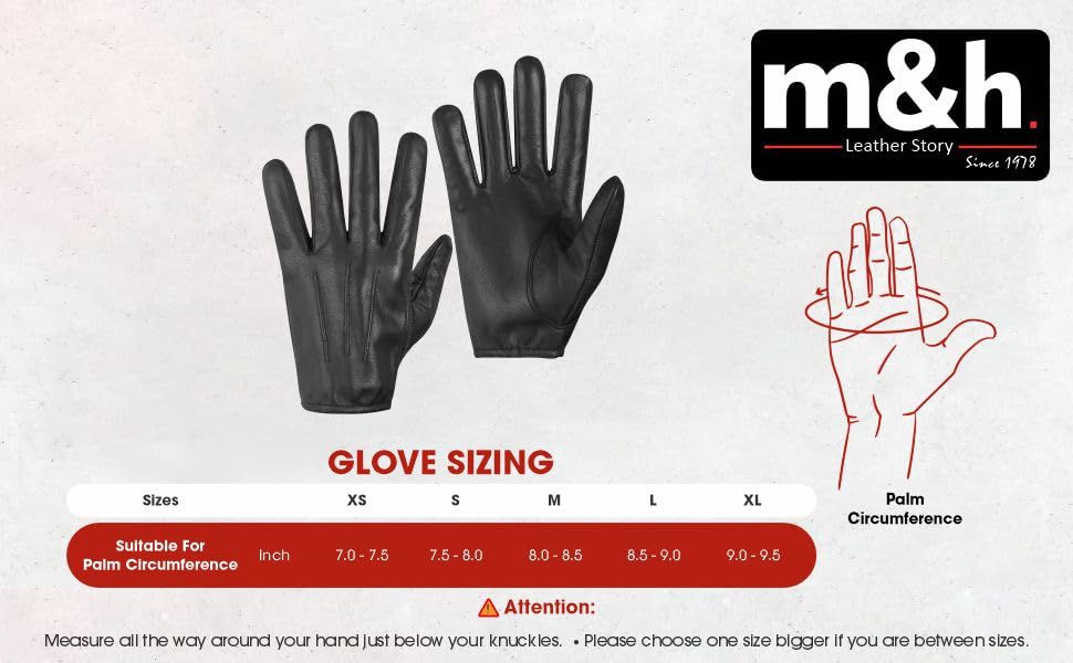 Image of M&H Since 1978 Driving Gloves for Men - Mens Leather Car Gloves
