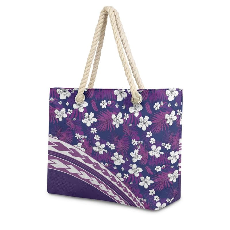 Tropical Flowers Travel Tote Bag for Women Shoulder Beach Bags, 14