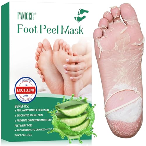 2 Pares Mascarilla Pies Exfoliante, Máscara Pies Peeling, Mujeres y Hombres Quitar Piel Muerta y Callos, Aloes