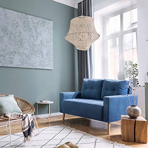 image for JUMMICO Modern Loveseat Sofa Fabric Couch Mid Century Love Seat with 2