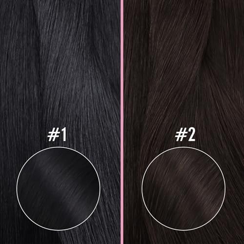 Image of YoungSee Nano Ring Hair Extensions Jet Black 14inch, 100g 100 Strands, Nano Hair Extensions Black, Remy Nano Beads Hair Extensions for Women, Short Straight, Pre Bonded, Cold Fusion, Lightweight