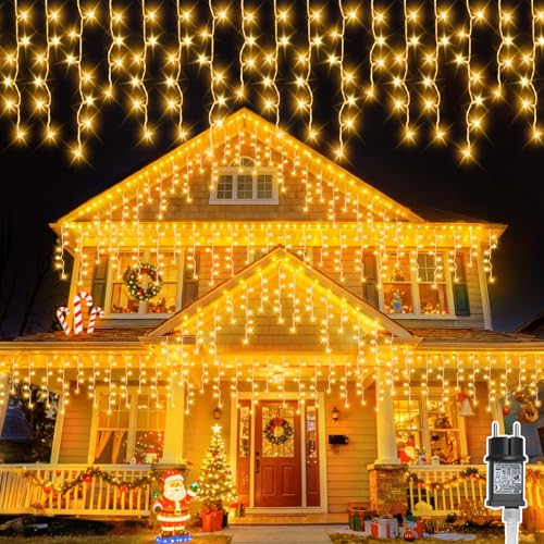 Gcstnn Eisregen Lichterkette Außen, 20M 640er LEDs Warmweiß...