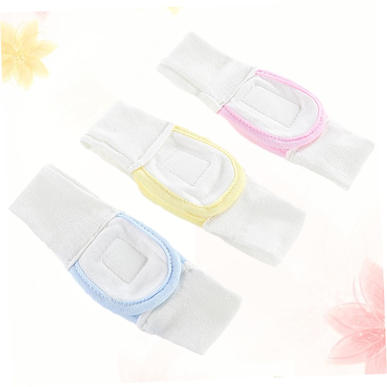 Cinghie Regolabili Per Pannolini Cotone Fissaggio Sicuro Riutilizzabile 3 Pezzi Blu Giallo Rosa