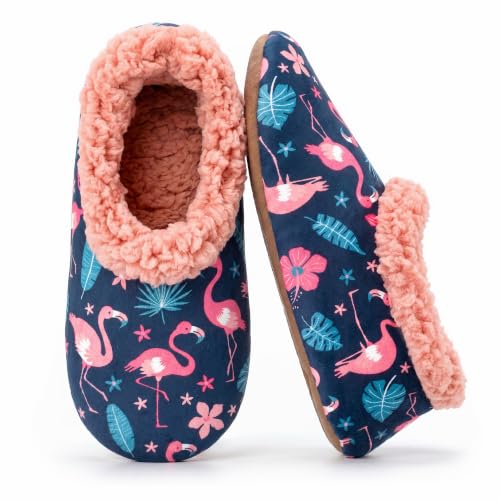 Image of The Metluks Womens Slippers Indoor Soft Sole Slipper Socks | Fuzzy sherpa lining, warm winter comfort, non slip grippers, flexible feel, washable, cozy home wear