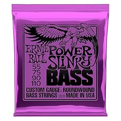 Ernie Ball Power Slinky Cordes filées en nickel pour basse électrique, calibre 55-110 - Les Beatles, Paul McCartney, John Lennon, RIngo Starr, George Harrison