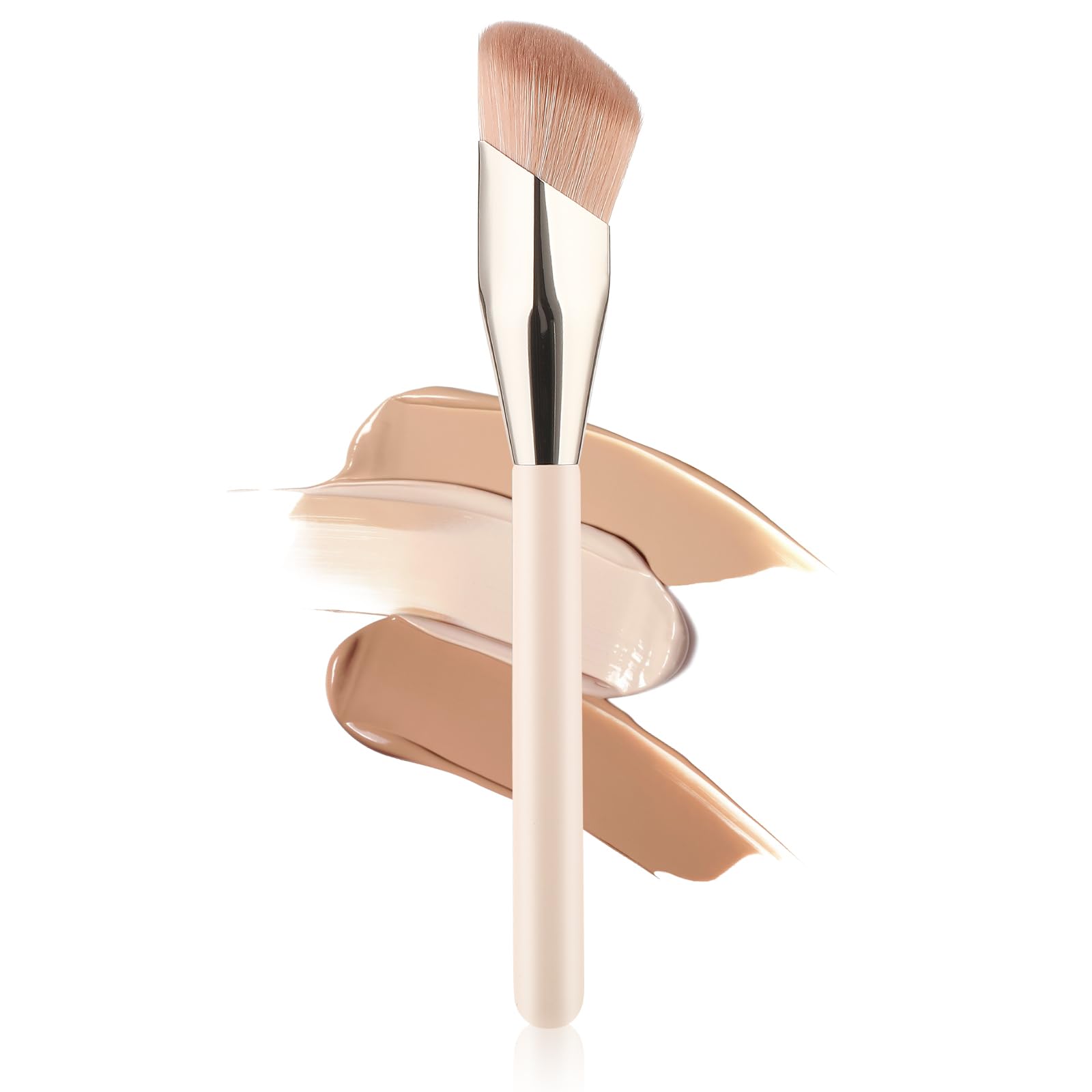 Brocha En Ángulo Para Base Líquida Brocha De Mezcla Facial De Precisión En Ángulo Brocha Correctora De Crema Líquida Para Ojos Brocha Correctora Grande Herramienta Cosmética Para Ojeras