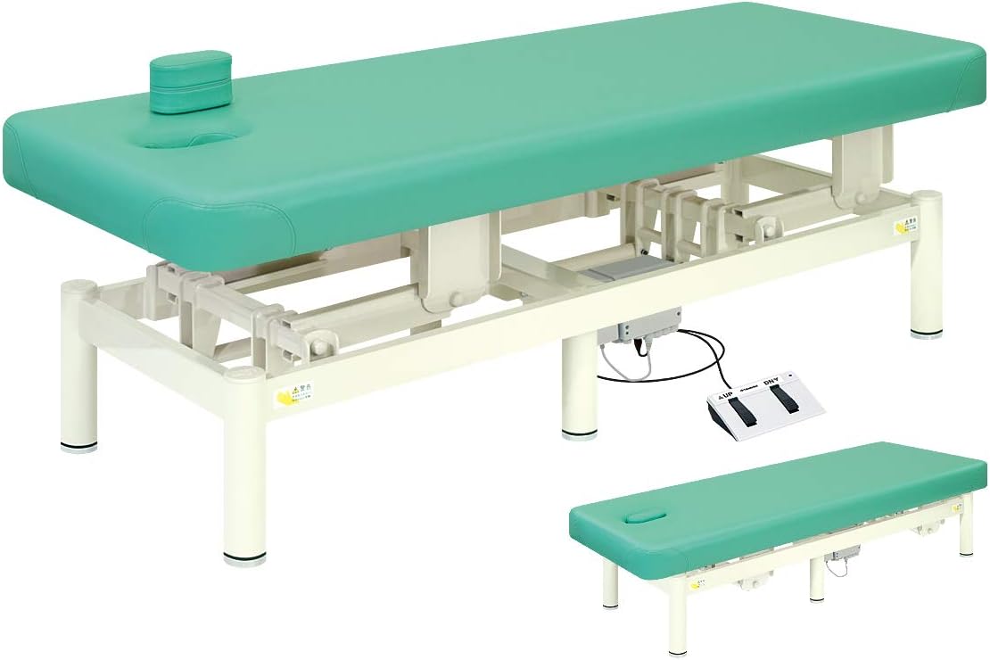 【高田ベッド 電動マッサージベッド】 電動アスリート 幅60 長170 高45～80 ライムグリーン A001-0291/TB-66