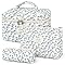YMIFEEY 3 Stück Kosmetiktasche Kulturtasche Damen Kulturbeutel Make Up Tasche Groß Klein Set, Schminktasche Makeup Bag Waschtasche Reise Cosmetic Bag Beauty Case Organizer für Frauen (Blau Blumen)