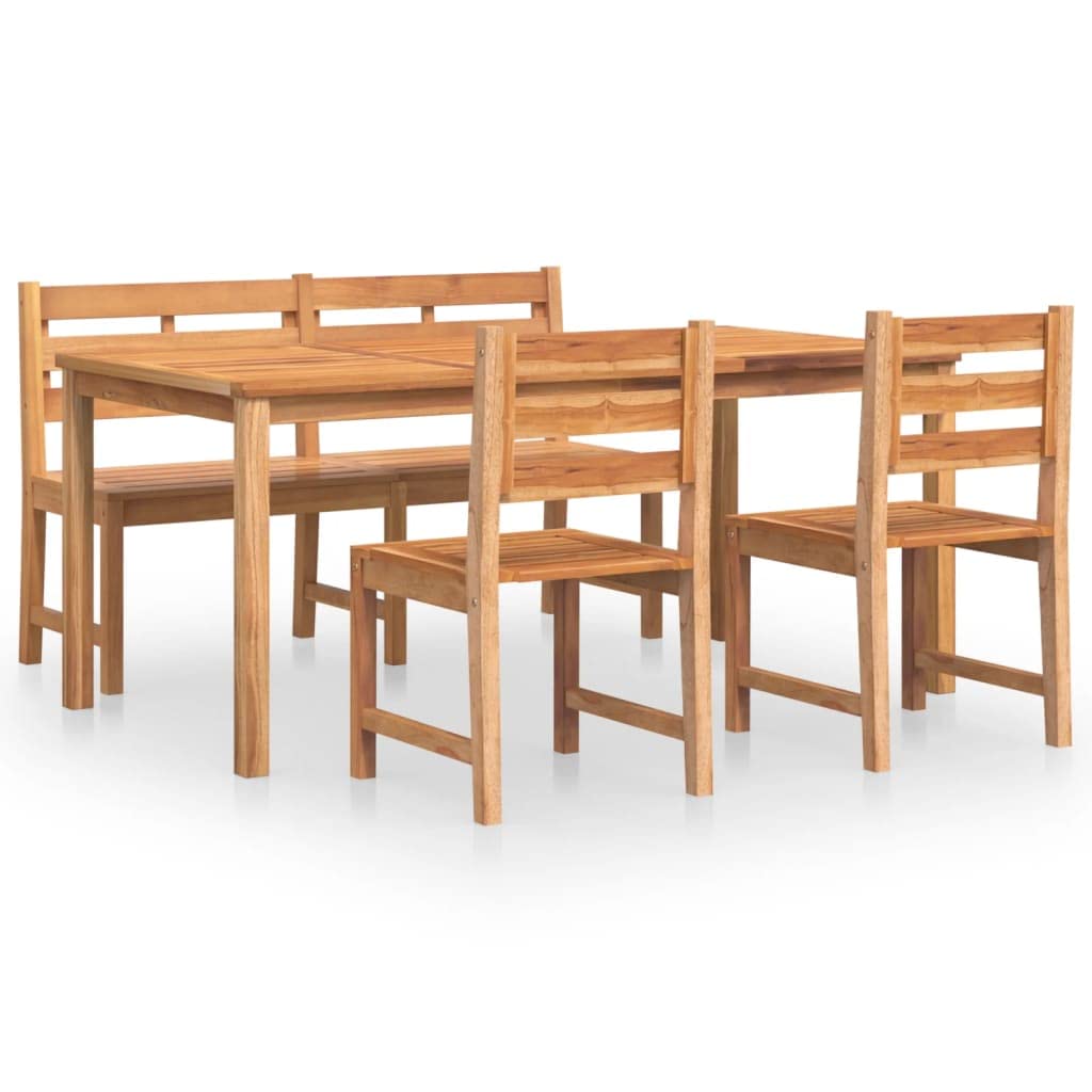 Mobili,Mobili da esterno,Set di mobili da giardino,Set da pranzo da giardino in legno massello di teak da 4 pezzi