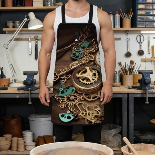 Delantal de trabajo con 8 bolsillos ajustable para hombre miniatura 4
