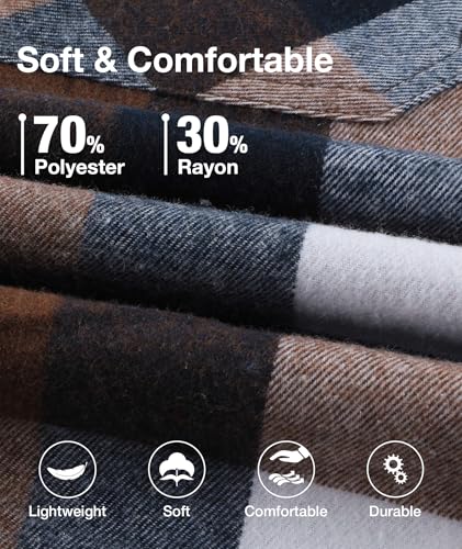 Little Beauty 3 Pack Men's Flannel Shirts Plaid Hoodie Button Down Shirt Jackets Long Sleeve Stylish Hooded with Pocket3