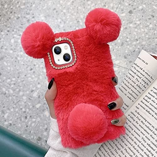 Coque iPhone 15 Plus lapin rose idée cadeau mignon pour femme et fille