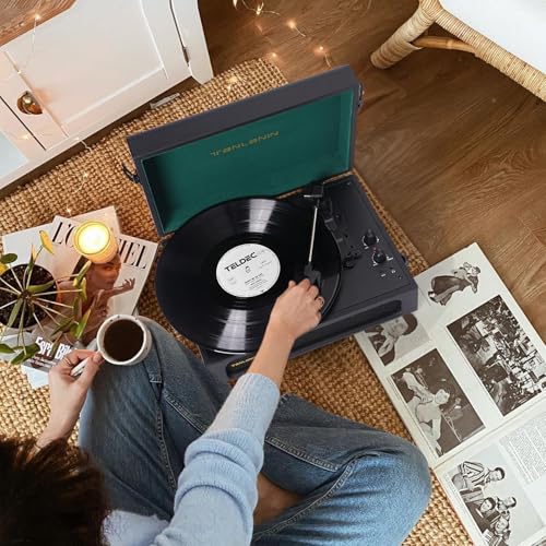 Tourne-disque vinyle avec gain de basses et aigus réglable Bluetooth - 3
