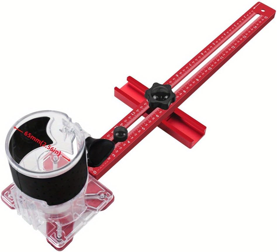 Router Milling Groove Bracket Aluminum Alloy Circle Cutting Jig for Woodworking (With Base)