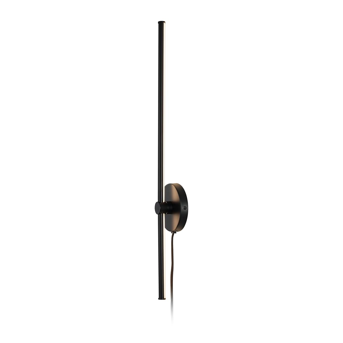 JONATHAN Y 27.25 Black Modern Integrated LED Wall Sconce, Minimalist Plug-in