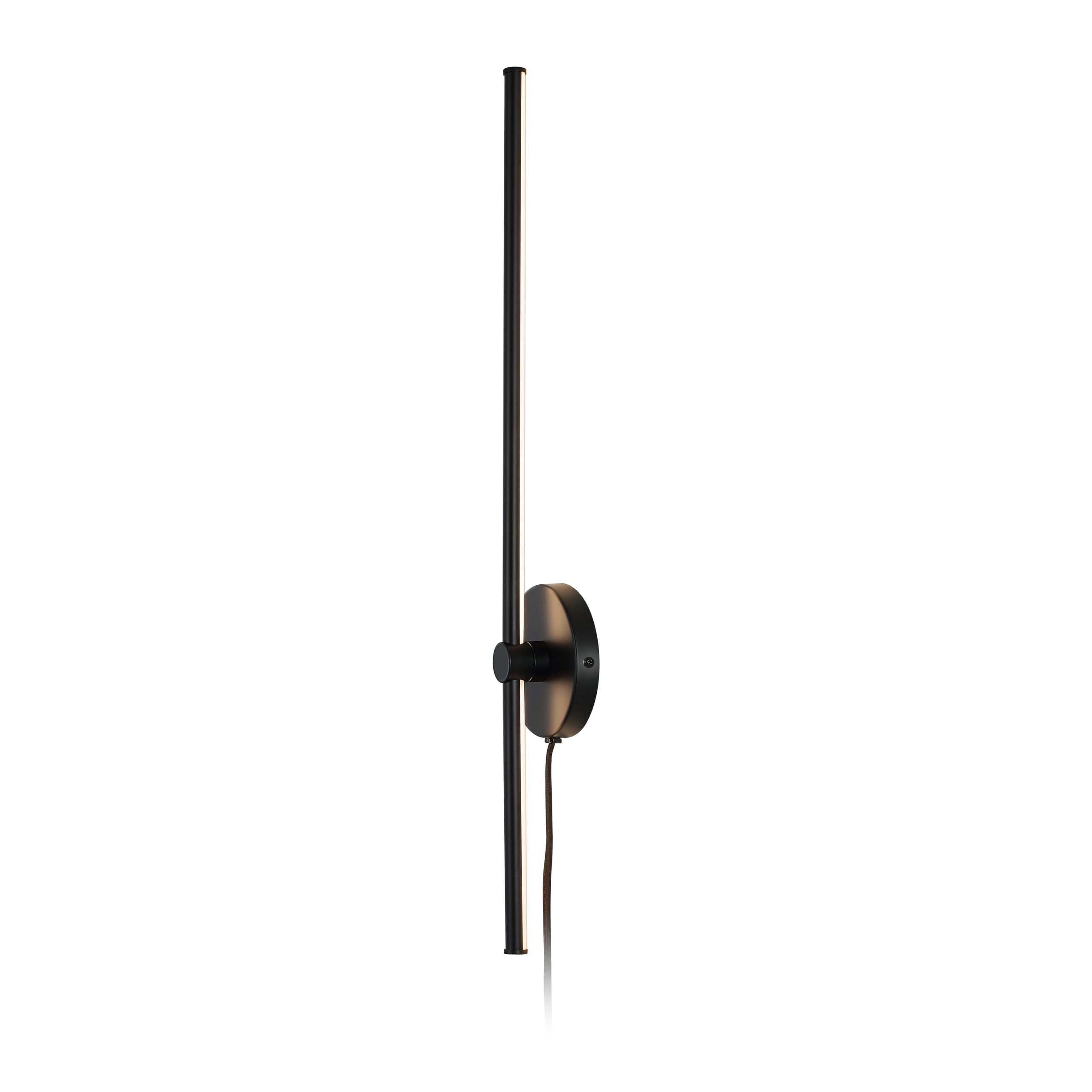 JONATHAN Y JYL7136A Anton 27.25" 1-Light Modern Minimalist Iron Adjustable Bar Integrated LED Plug-in Sconce, Black for Entry, Living Room, Dining Room, and Bedroom