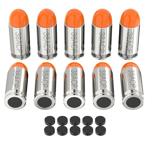 Befbox 380acp Snap Caps   Rondas de entrenamiento para practicar carga segura y disparar cerca del peso real, naranja, 10 unidades