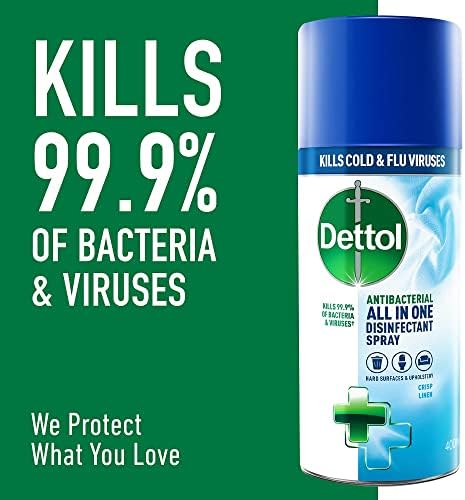 Dettol Antibacterial All-In-One All Purpose Disinfectant Spray, Crisp Linen, 400ml