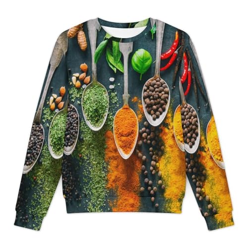Spices Print Loose Fitting Pullover Sweater Soft, Warm, and Comfortable3