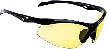 Bifocal Safety Glasses - Safety Glasses with Readers for Healthcare, Woodworkers, Motorcyclists, Workshop - Ansi Z87+ Yellow, +2.50 Diopter