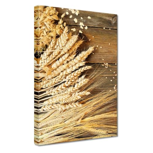  Quadro stampato su tela Wall Art Decor 20x30cm Diversi campi di grano su tavole di legno No. H10730Z_PC1S