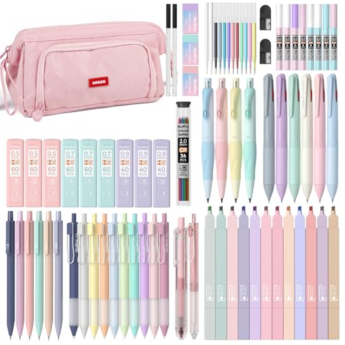 Nicpro 78 PCS Aesthetic School Supplies with Cute Pen Case, 12 Pa...