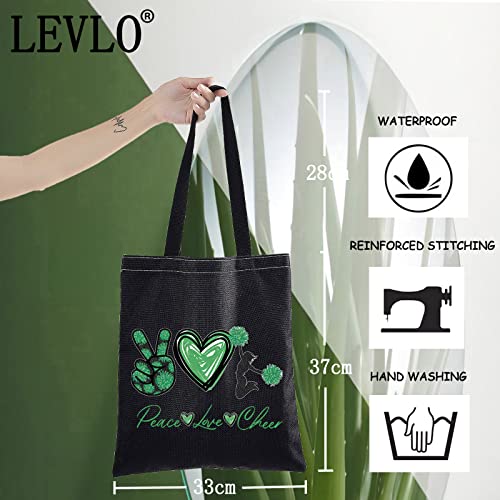 LEVLO Cheerleader Cosmetic Make Up Bag Cheerleading Girls Gift Peace Love Cheer Makeup Zipper Pouch Bag Cheer Team Gift - Image 2