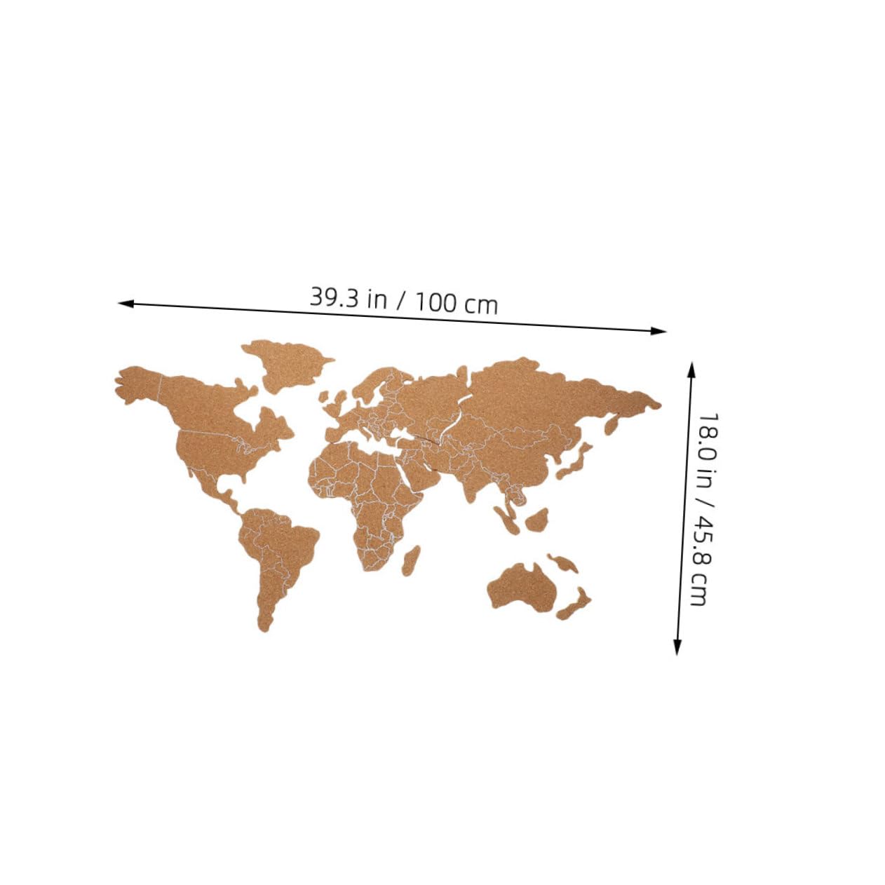 Yardwe 1set Cork Board World Map Self-Adhesive Travel Decor with Push Unique Background for Home Office Sturdy Cork Tiles for Creative