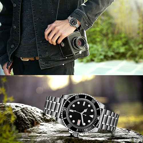 Image of Juntan 20mm 22mm Stainless Steel Watch Band Curved End Straight End for Men Women Metal Watch Bands Strap Quick Release Replacement Bracelet with Double Folding Buckle Silver
