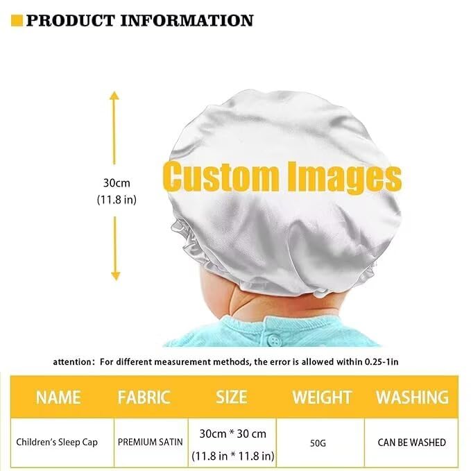 Image of Kids Satin Bonnet Sleeping Beanie Cartoon Painting Cats Headwear Curly Natural Hair Cover Soft Sleep Caps Breathable Comfy Hat for Kids Girls Boys Toddler Children Baby
