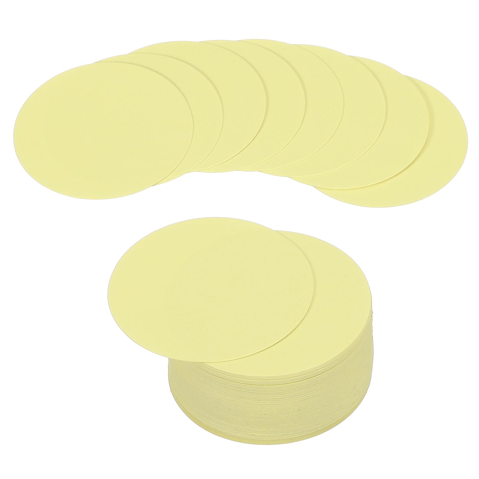 PATIKIL 72 Sheet Circle Card Stock, 3 Inch Round Cutouts Paper Thick Cardstock Coaster for DIY Craft Projects Printing Supplies Bulletin Board Decor, Light Yellow