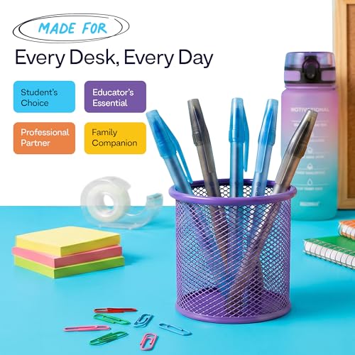 Image of Enday Ballpoint Pens Bulk Blue and Black Pens (400 Pack) 200 Black & 200 Blue - Medium Point (1.0mm) Flexible Round Barrel For Writing Comfort, Pens Bulk for School, Home and Office.
